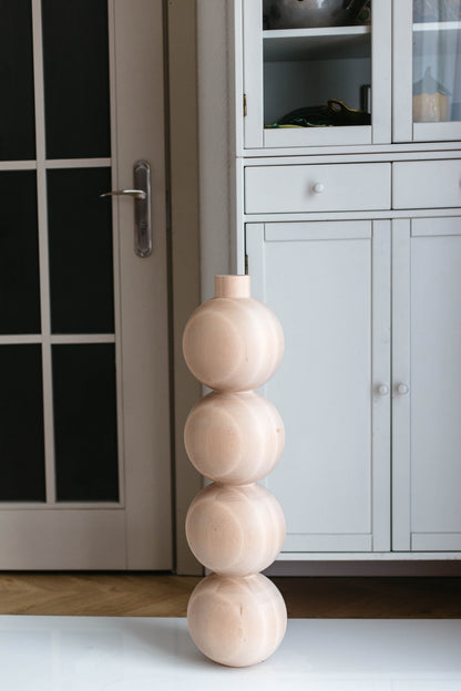 Möbelbein aus Holz mit vier Kugeln – gedrechseltes Design, H670 mm
