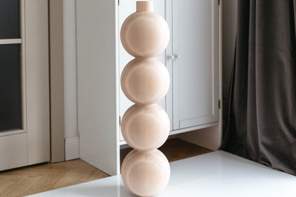 Möbelbein aus Holz mit vier Kugeln – gedrechseltes Design, H670 mm